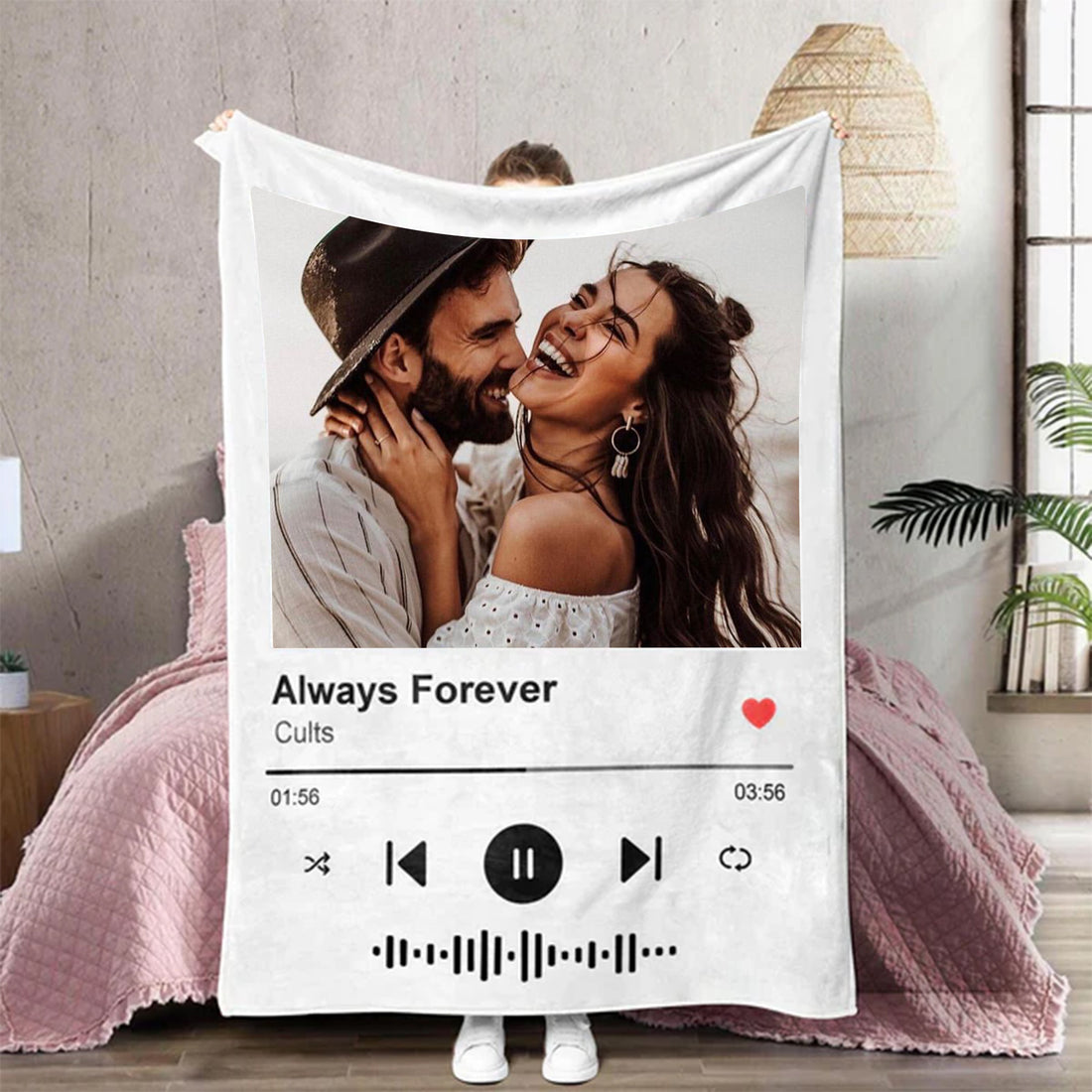 Custom Music Blanket Photo Starlight White Blanket