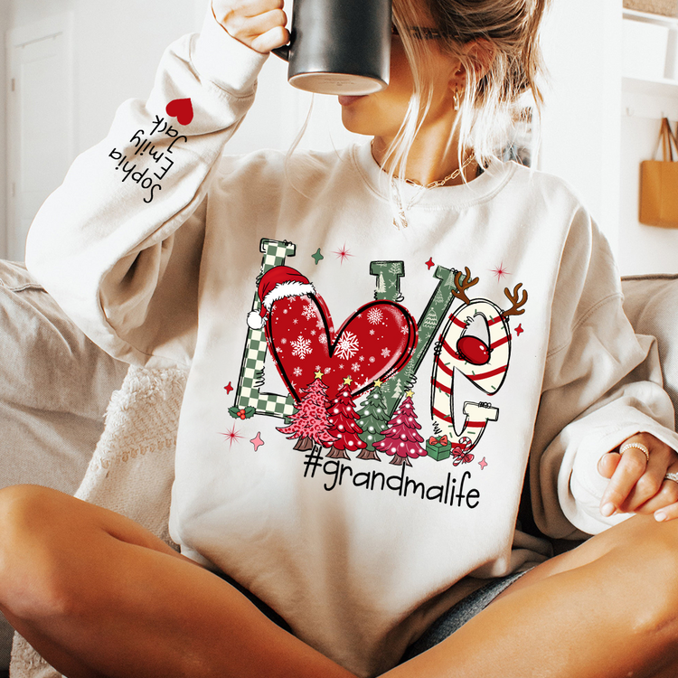 Personalized Love Grandma Life Christmas Sweatshirt