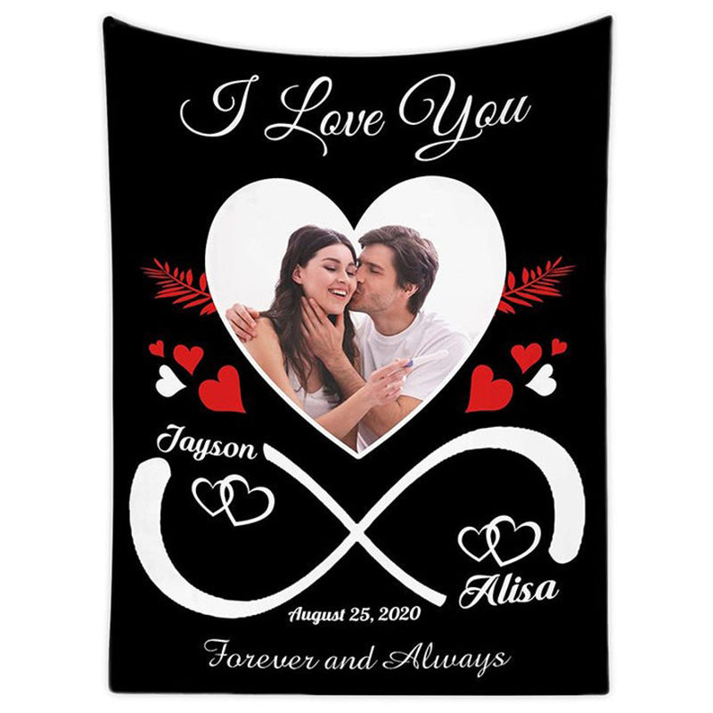 Custom Couple Photo Fleece Blankets - Gift for Him/Her