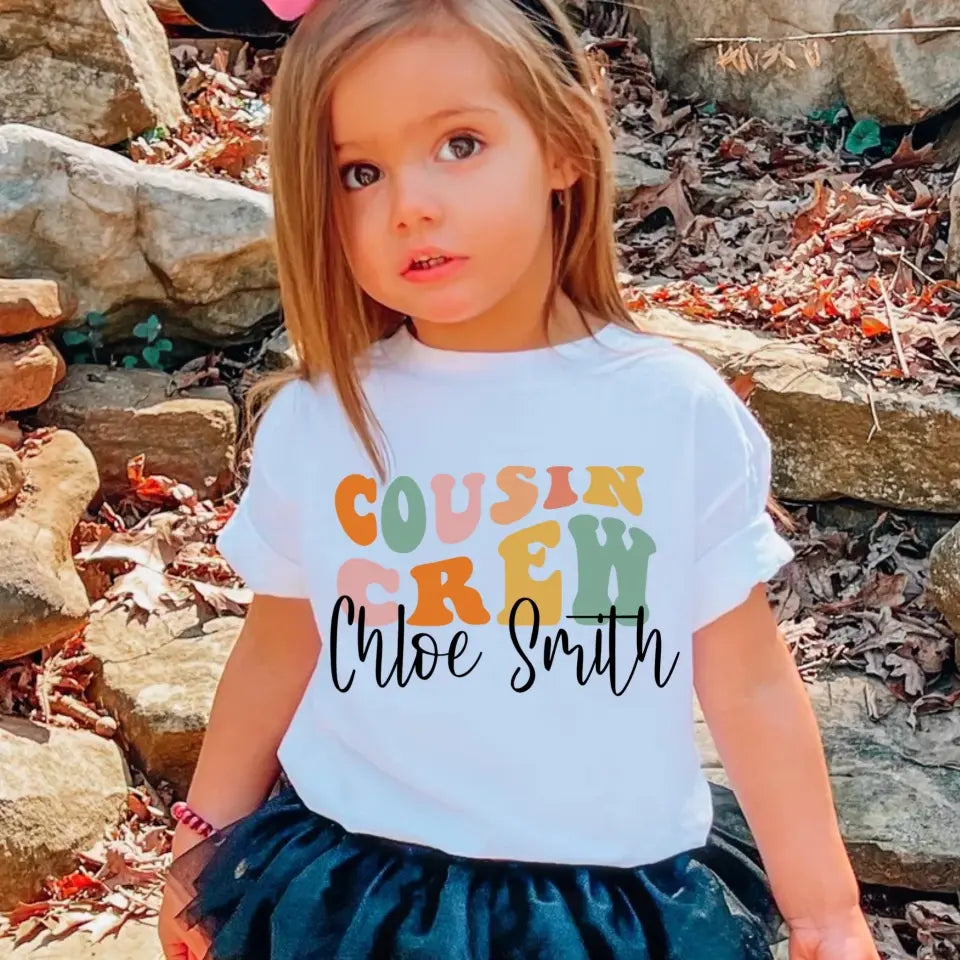 Personalized Retro Cousin Crew Shirt - Gifts For Toddler Kids