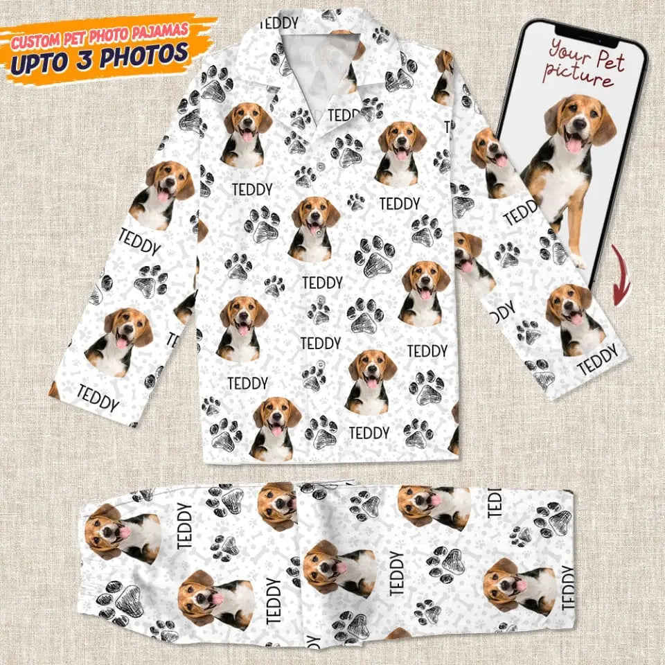 Custom Pajamas Pet Portrait Photo - Personalized Photo Pajama Birthday Christmas Gift