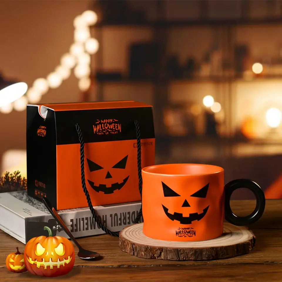 Halloween Pumpkin Mug Set - Cute Creative Halloween Gift