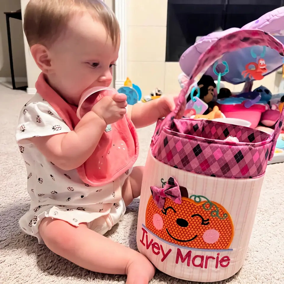 Personalized Halloween Basket - Fabric Trick Or Treat Basket Tote for Kids