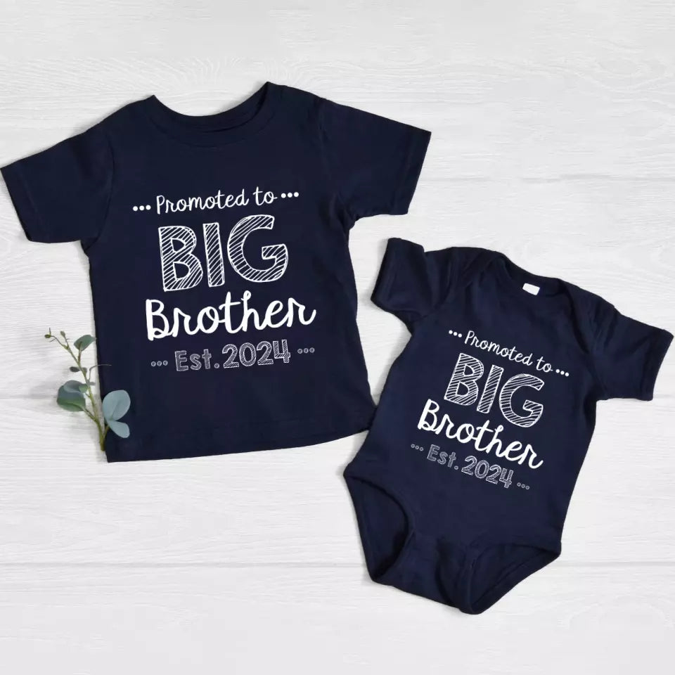 Personalized Kids Sibling Shirts - Promoted to Big Brother and Big Sister