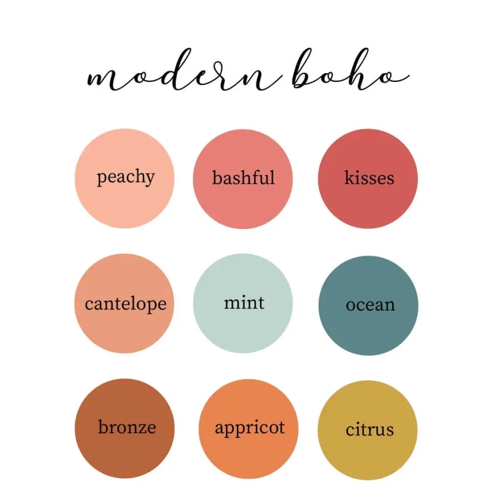 modern boho color swatches