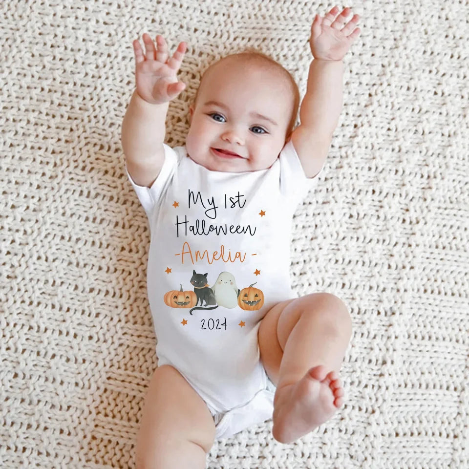 Personalised First Halloween Day Baby Onesie Sleepsuit