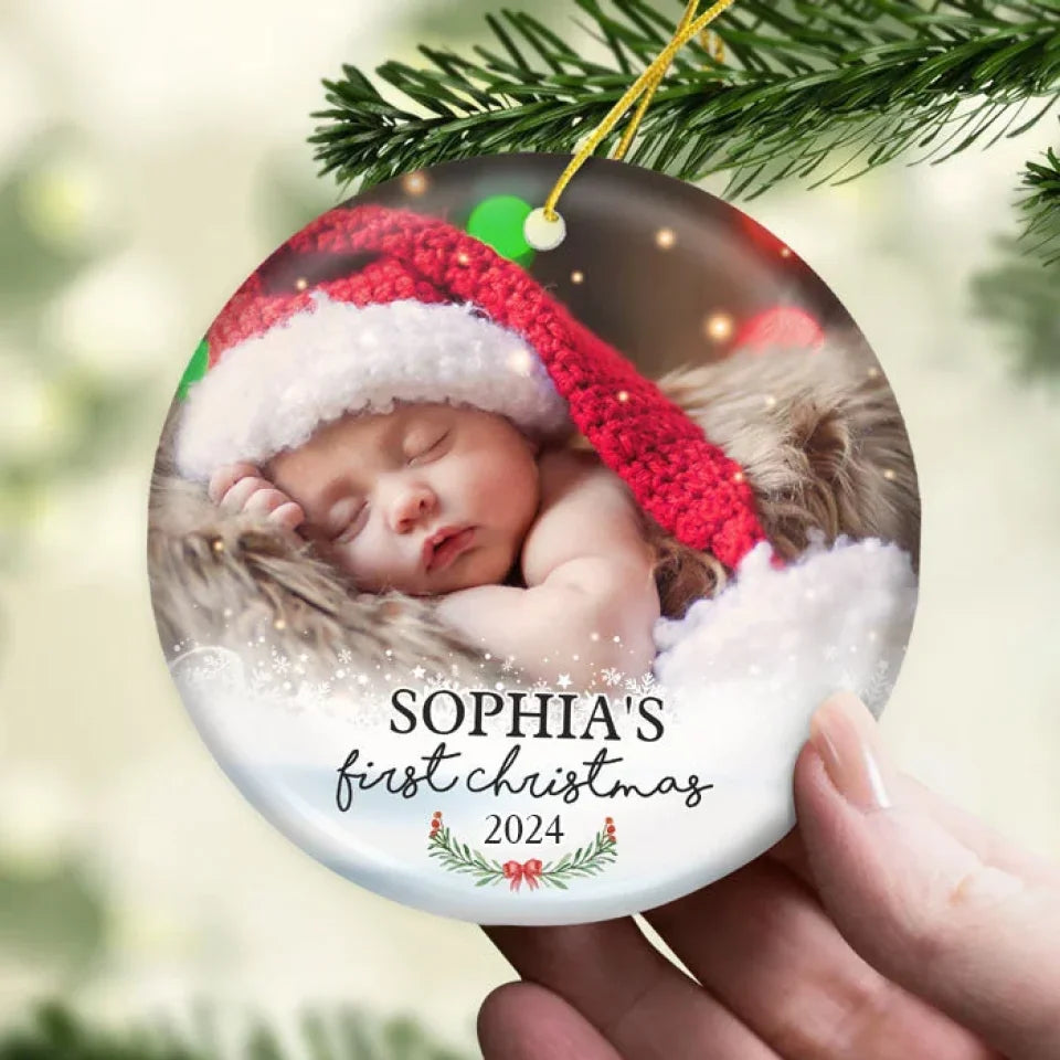 First Christmas - Personalized Custom Round Shaped