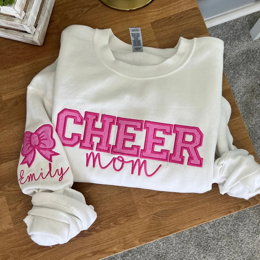 Personalized Embroidered Cheer Mom Sweatshirt