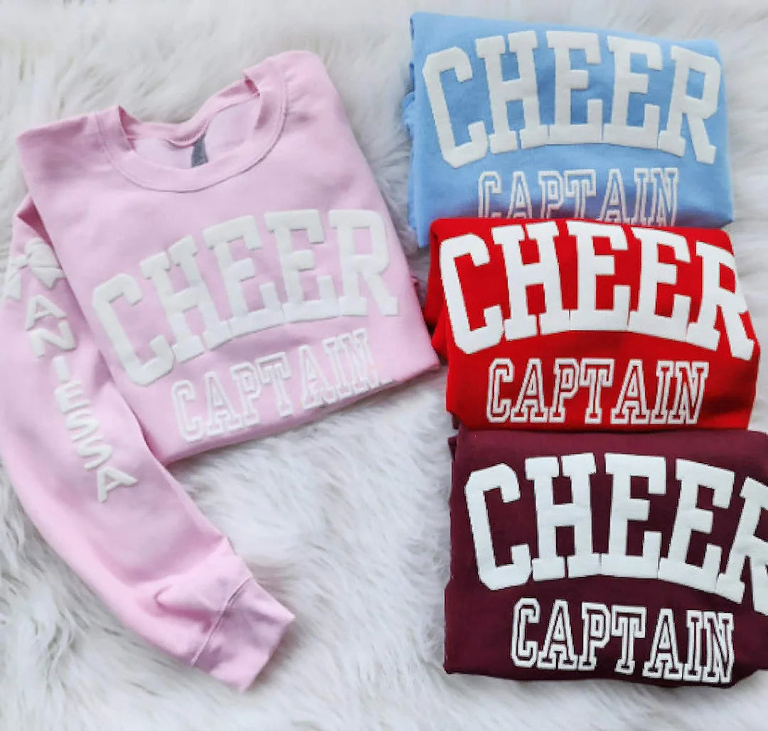 Personalized Puff Printing Cheer Mom sweatshirt