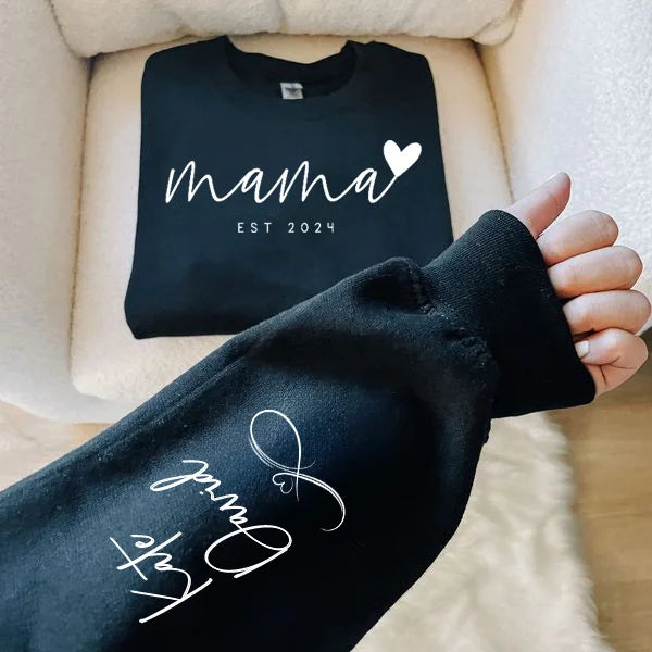 Infinite Love to Mom-Custom Mama Sweatshirt with Kids Names On Sleeve