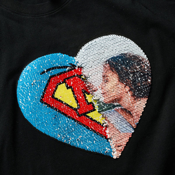 Custom Photo Flip Sequin Super Mom Tee Sweatshirt