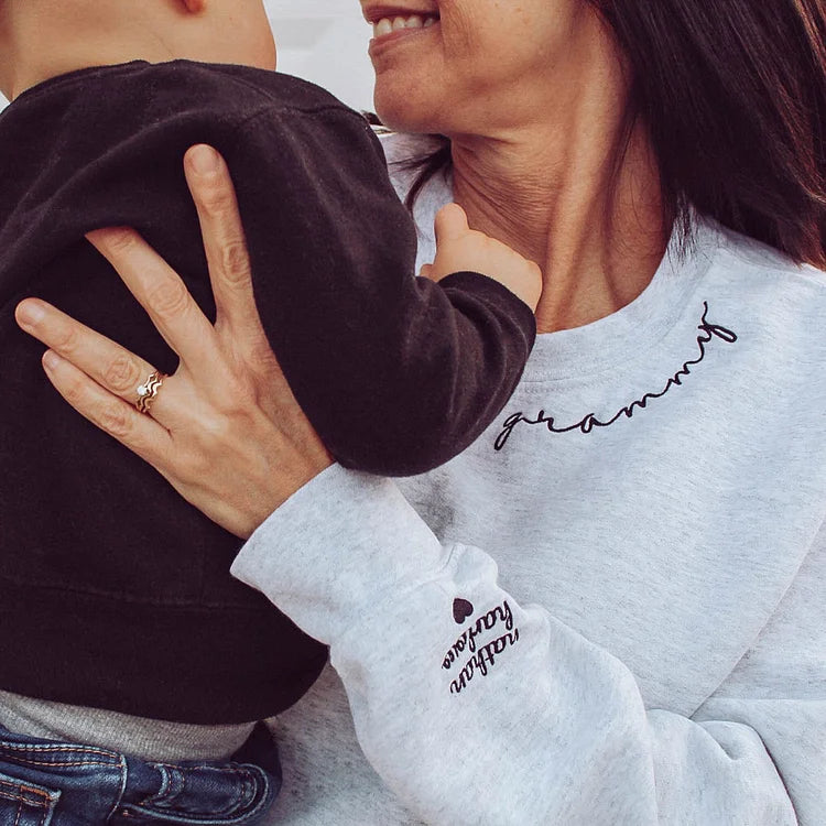 Custom Mama Collar Embroidered Sweatshirt