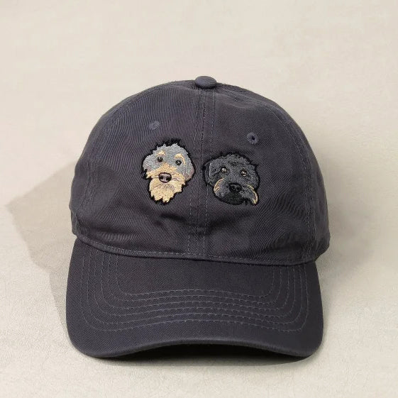 Embroidered Pet Portrait Organic Cotton Baseball Cap