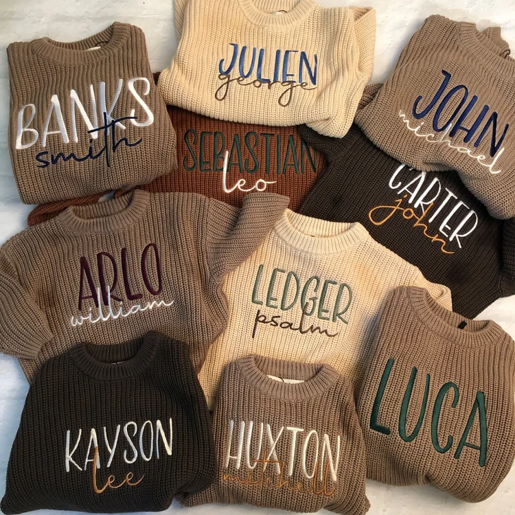 Personalized Embroidered Baby and Toddler Sweater