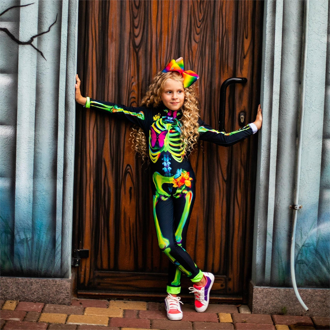 Free shipping✈️Kids Halloween Party Costume - Girls Funny Sugar Skeleton Bones Bodysuit Trick or Treat Skull Jumpsuit