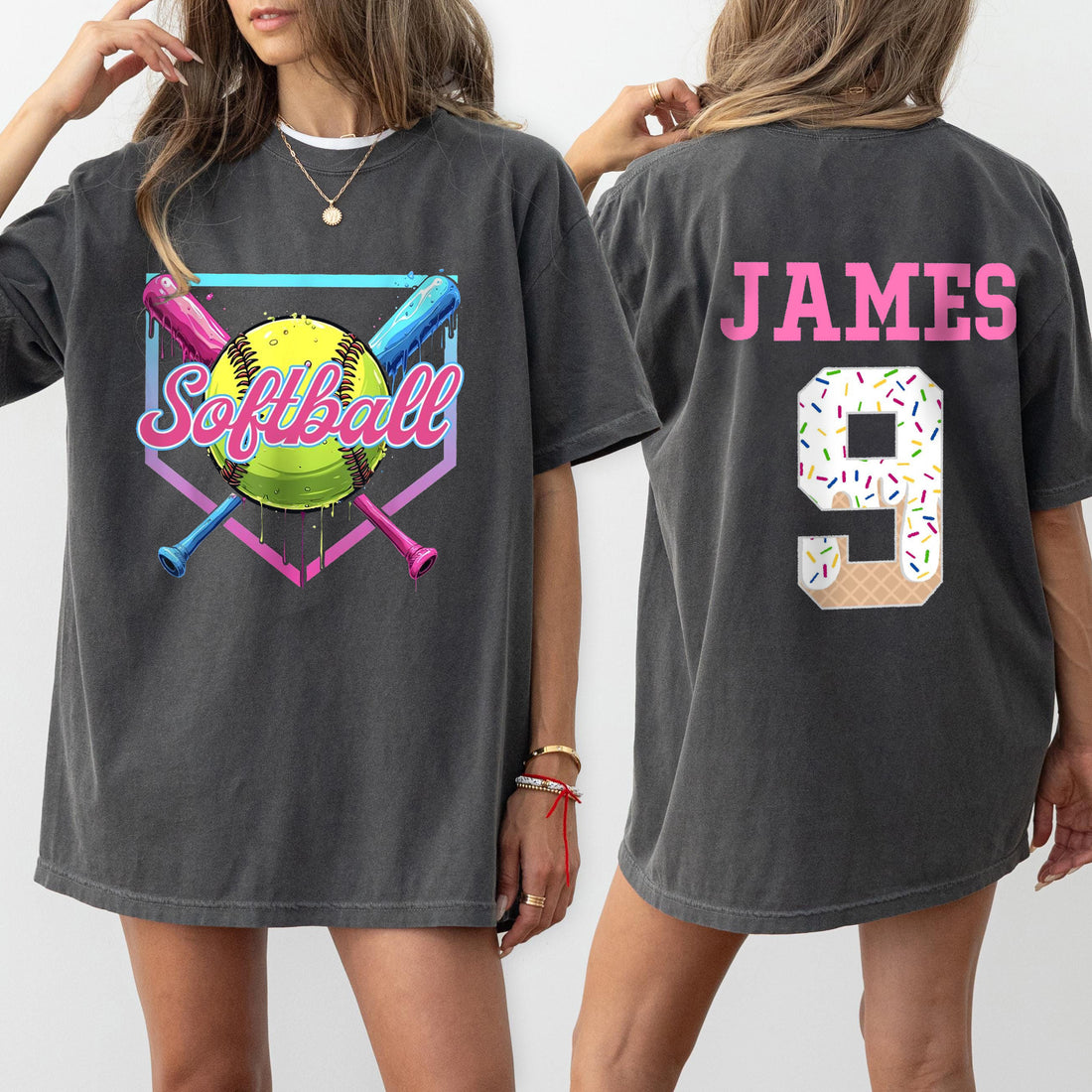 Personalized Softball Drip Mom Shirt