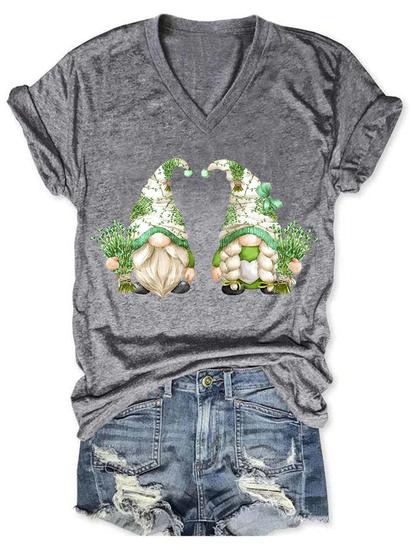 Plant Gnome V Neck T-Shirt