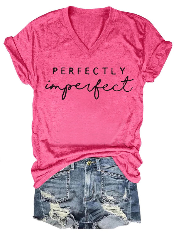 Perfectly Imperfect Letter Printed T-Shirt