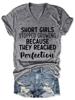 Short Girls Funny V Neck T-Shirt