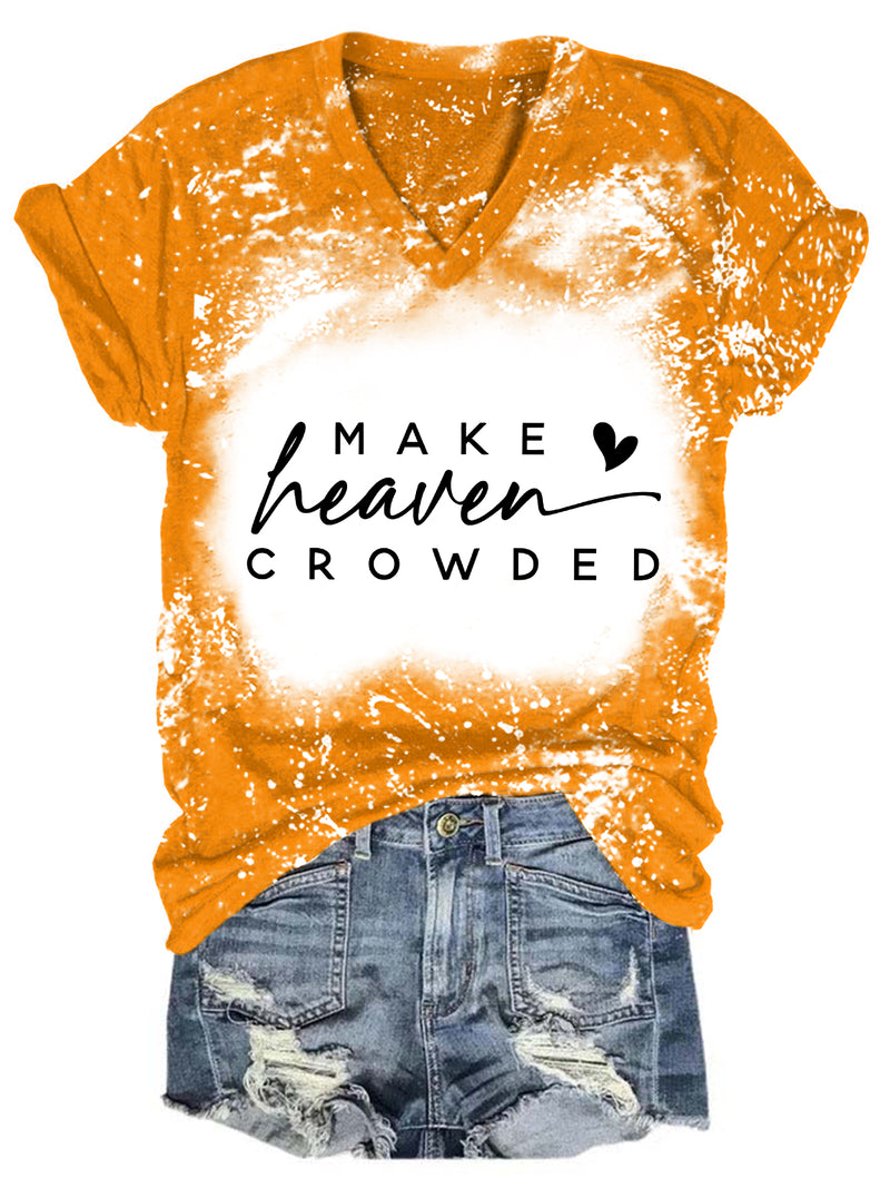 Make Heaven Crowded Bleaching V Neck T-shirt