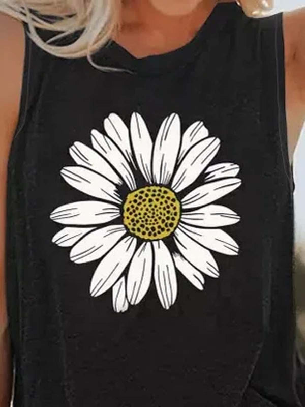 Floral Casual Loosen Knit Tank