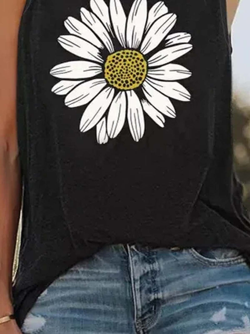 Floral Casual Loosen Knit Tank