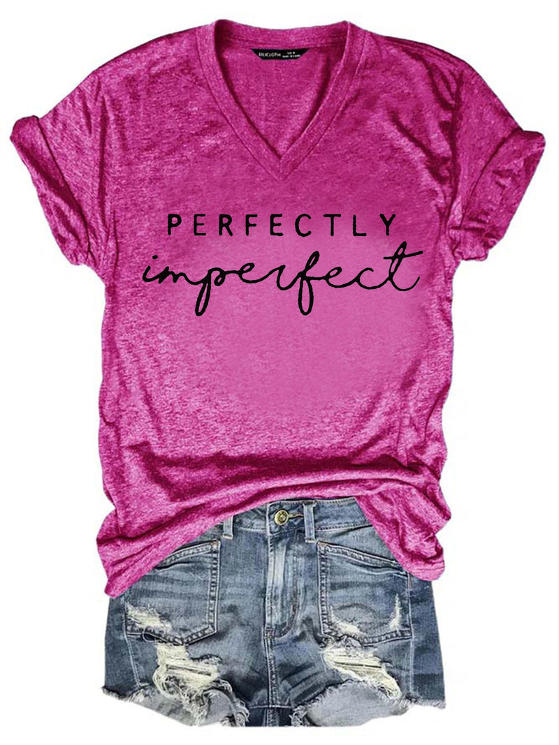 Perfectly Imperfect Letter Printed T-Shirt