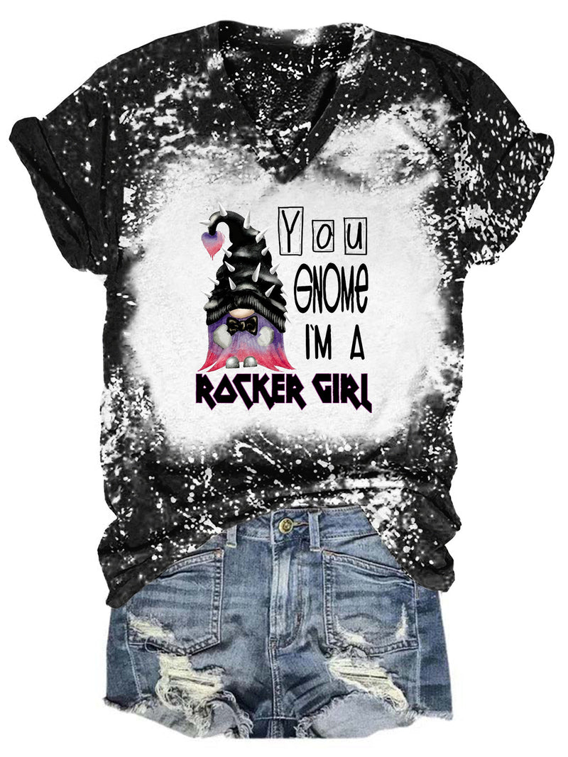 Punk Gnome Tie Dye V Neck T-shirt