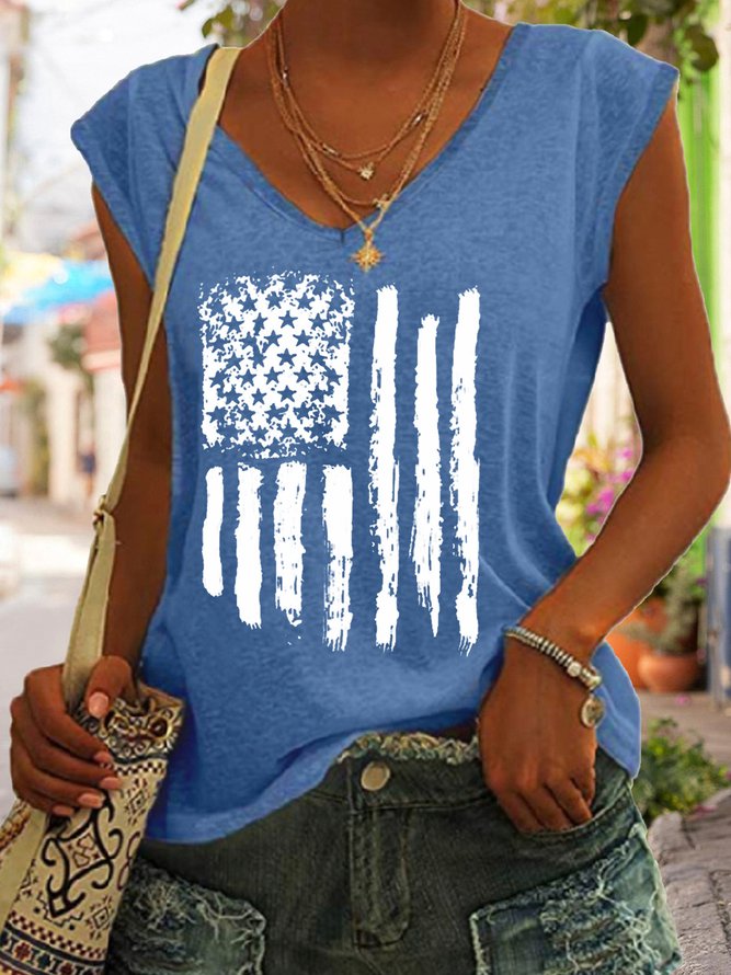 American Flag Casual Knit Tank