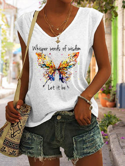 Whisper Words Of Wisdom Let It Be Butterfly Women's Tank