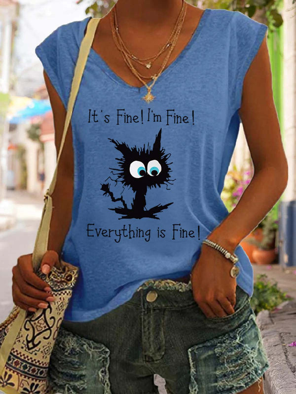 It's Fine I'm Fine Everything Is Fine V-Neck Vest