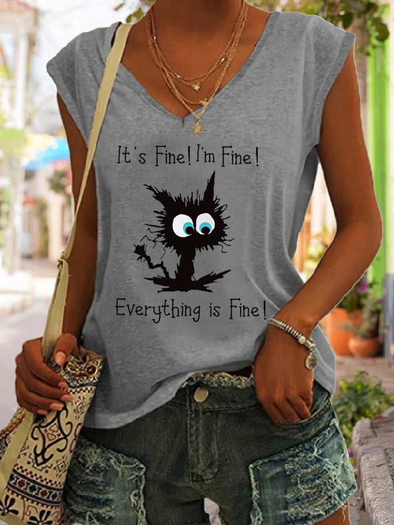 It's Fine I'm Fine Everything Is Fine V-Neck Vest
