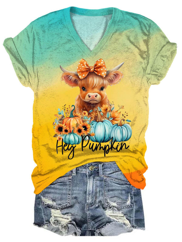 Women's Funny Cow Tie Dye Print T-Shirt