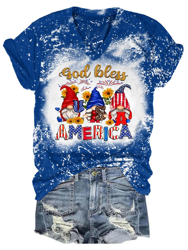 God Bless America V-Neck T-Shirt
