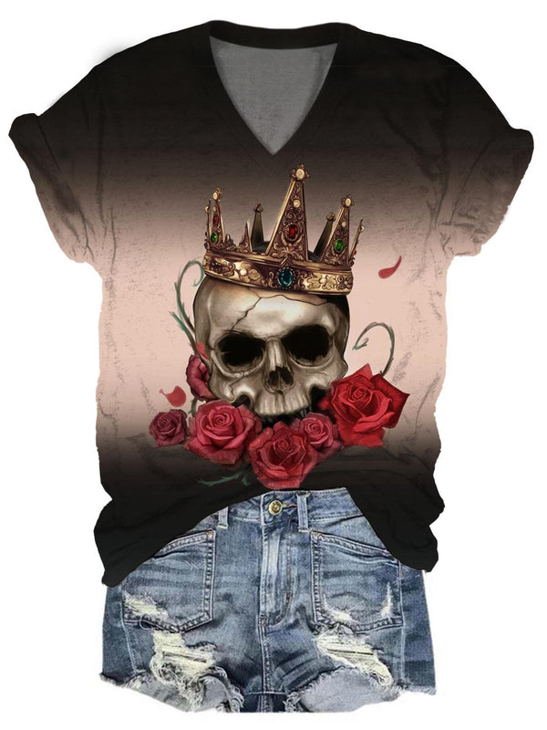Women's Skull Print T-Shirt