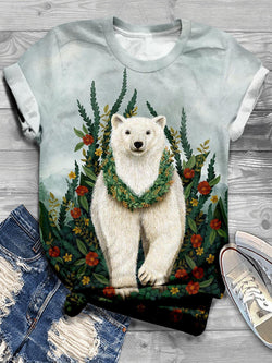 Christmas Polar Bear Crew Neck T-shirt
