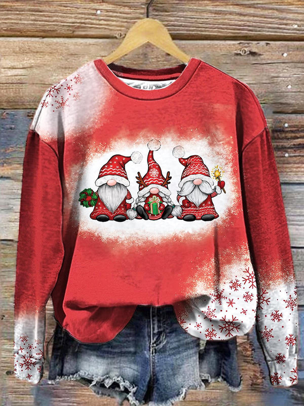 Christmas Gnomes Snow Print Top