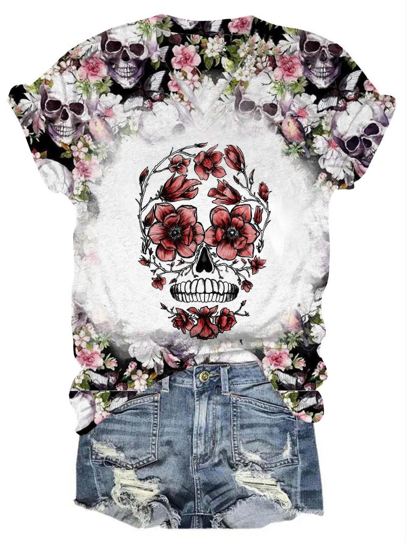 Darkness Skull Flower T-Shirt
