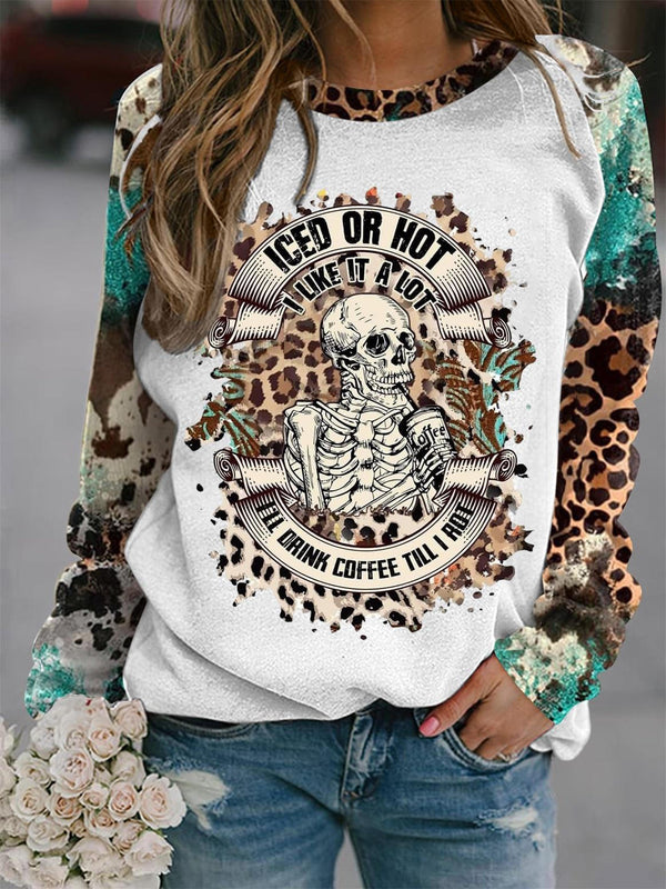 Iced Or Hot I Like It A Lot I'll Drink Coffee Till I Rot Print Top